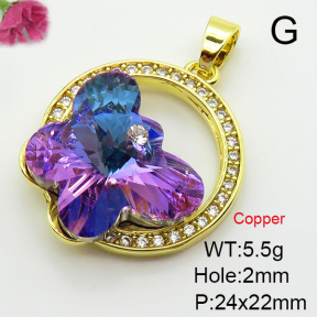 Imitation Crystal Glass & Zirconia  Fashion Copper Pendant  XFPC03485vbmb-G030