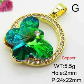 Imitation Crystal Glass & Zirconia  Fashion Copper Pendant  XFPC03486vbmb-G030