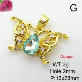 Imitation Crystal Glass & Zirconia  Fashion Copper Pendant  XFPC03488vbmb-G030