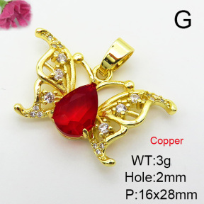 Imitation Crystal Glass & Zirconia  Fashion Copper Pendant  XFPC03489vbmb-G030