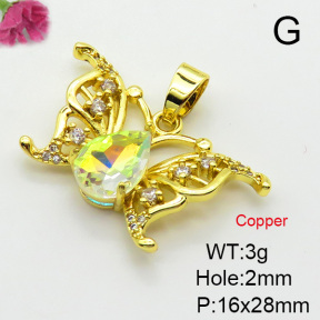 Imitation Crystal Glass & Zirconia  Fashion Copper Pendant  XFPC03492vbmb-G030