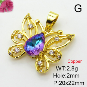 Imitation Crystal Glass & Zirconia  Fashion Copper Pendant  XFPC03497vbmb-G030