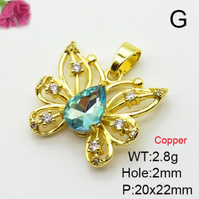 Imitation Crystal Glass & Zirconia  Fashion Copper Pendant  XFPC03498vbmb-G030
