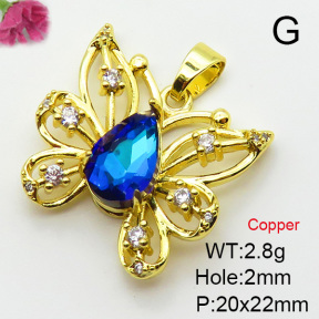 Imitation Crystal Glass & Zirconia  Fashion Copper Pendant  XFPC03499vbmb-G030