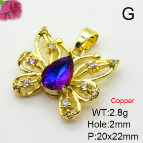 Imitation Crystal Glass & Zirconia  Fashion Copper Pendant  XFPC03500vbmb-G030