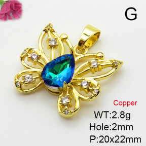 Imitation Crystal Glass & Zirconia  Fashion Copper Pendant  XFPC03501vbmb-G030