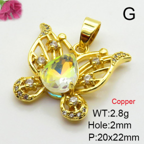 Imitation Crystal Glass & Zirconia  Fashion Copper Pendant  XFPC03502vbmb-G030