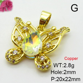 Imitation Crystal Glass & Zirconia  Fashion Copper Pendant  XFPC03507vbmb-G030