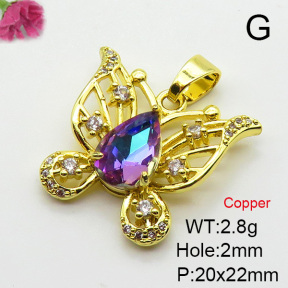 Imitation Crystal Glass & Zirconia  Fashion Copper Pendant  XFPC03510vbmb-G030