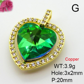 Imitation Crystal Glass & Zirconia  Fashion Copper Pendant  XFPC03513vbmb-G030