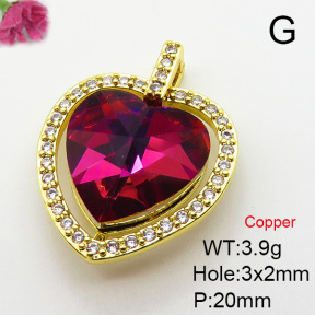 Imitation Crystal Glass & Zirconia  Fashion Copper Pendant  XFPC03514vbmb-G030