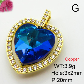Imitation Crystal Glass & Zirconia  Fashion Copper Pendant  XFPC03515vbmb-G030