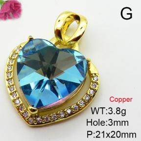 Imitation Crystal Glass & Zirconia  Fashion Copper Pendant  XFPC03520vbmb-G030