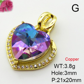 Imitation Crystal Glass & Zirconia  Fashion Copper Pendant  XFPC03522vbmb-G030