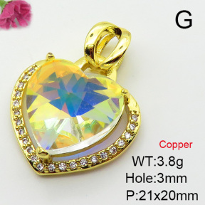 Imitation Crystal Glass & Zirconia  Fashion Copper Pendant  XFPC03523vbmb-G030