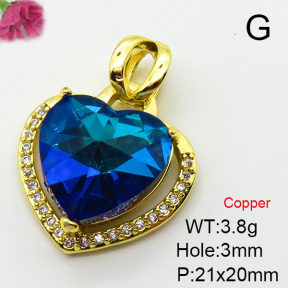 Imitation Crystal Glass & Zirconia  Fashion Copper Pendant  XFPC03524vbmb-G030
