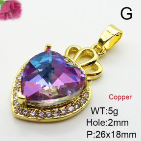 Imitation Crystal Glass & Zirconia  Fashion Copper Pendant  XFPC03526vbmb-G030
