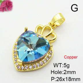 Imitation Crystal Glass & Zirconia  Fashion Copper Pendant  XFPC03531vbmb-G030