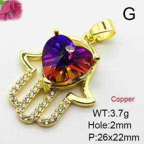 Imitation Crystal Glass & Zirconia  Fashion Copper Pendant  XFPC03537vbmb-G030