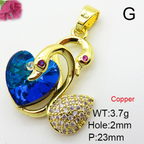 Imitation Crystal Glass & Zirconia  Fashion Copper Pendant  XFPC03542vbmb-G030