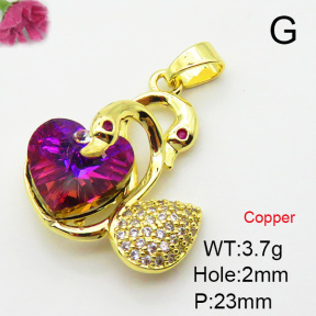 Imitation Crystal Glass & Zirconia  Fashion Copper Pendant  XFPC03543vbmb-G030