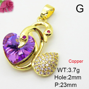 Imitation Crystal Glass & Zirconia  Fashion Copper Pendant  XFPC03544vbmb-G030