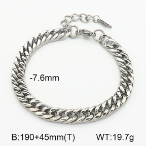 Cuban Link Chains,Four Sides Faceted,Handmade Polished  Stainless Steel Bracelet  7B2000080aajo-G029