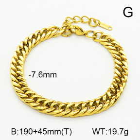 Cuban Link Chains,Four Sides Faceted,Handmade Polished  Stainless Steel Bracelet  7B2000081vbmb-G029