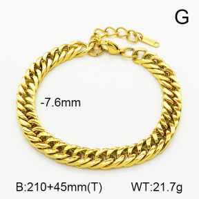 Cuban Link Chains,Four Sides Faceted,Handmade Polished  Stainless Steel Bracelet  7B2000082bbmi-G029