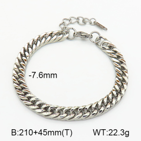Cuban Link Chains,Four Sides Faceted,Handmade Polished  Stainless Steel Bracelet  7B2000083baka-G029