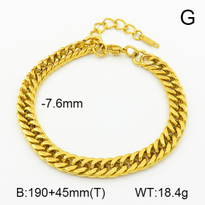 Cuban Link Chains,Two Sides Faceted,Handmade Polished  Stainless Steel Bracelet  7B2000084ablh-G029
