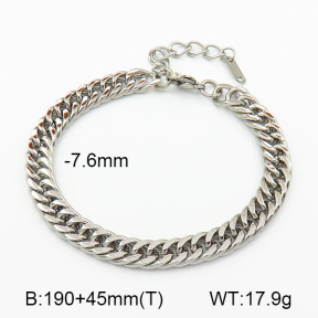 Cuban Link Chains,Two Sides Faceted,Handmade Polished  Stainless Steel Bracelet  7B2000085aajh-G029