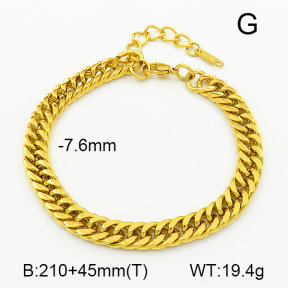 Cuban Link Chains,Two Sides Faceted,Handmade Polished  Stainless Steel Bracelet  7B2000087bblj-G029