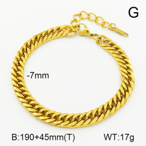 Cuban Link Chains,Four Sides Faceted,Handmade Polished  Stainless Steel Bracelet  7B2000088bbln-G029