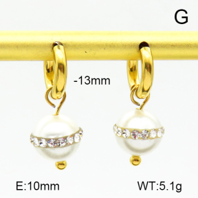 Shell Beads & Rhinestone  Stainless Steel Earrings  7E3000059vbpb-908