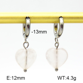 Rose Quartz  Stainless Steel Earrings  7E4000137vbpb-908