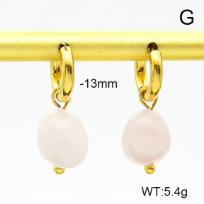 Rose Quartz  Stainless Steel Earrings  7E4000150vbpb-908