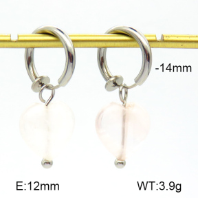 Rose Quartz  Stainless Steel Earrings  7E4000161vbpb-908