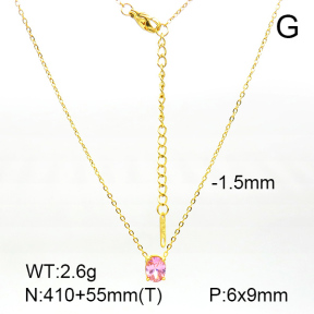 Zircon,Handmade Polished  Oval  Stainless Steel Necklace  7N4000218vbpb-066