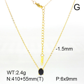 Zircon,Handmade Polished  Oval  Stainless Steel Necklace  7N4000220vbpb-066