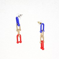 Acrylic & Copper & Stainless Steel Needle  Fashion Earrings  Weight:5.2g  E:17x8mm  GEE000259aajl-Y08