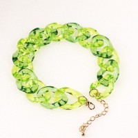 Acrylic & Iron  Fashion Necklace  Weight:75.2g  43x31mm N:420+100mm(T)  GEN000293vhmp-Y08