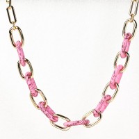 Acrylic &Iron & Alloy  Fashion Necklace  Weight:52.6g  31x19mm W:9mm N:500+100mm(T)   GEN000307bhkj-Y08