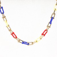 Acrylic & Iron & Copper  Fashion Necklace  Weight:29.2g  17x8mm N:430+90mm(T)  GEN000316bhbl-Y08