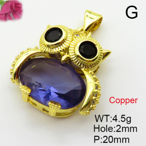 Fashion Copper Pendant  Cubic Zirconia  XFPC03588baka-L024