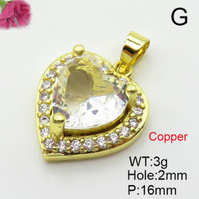 Fashion Copper Pendant  Cubic Zirconia  XFPC03594aajl-L024