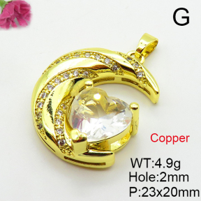 Fashion Copper Pendant  Cubic Zirconia  XFPC03598baka-L024