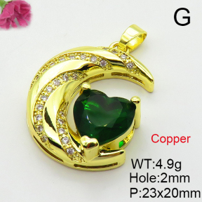 Fashion Copper Pendant  Cubic Zirconia  XFPC03599baka-L024