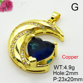 Fashion Copper Pendant  Cubic Zirconia  XFPC03600baka-L024