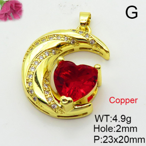 Fashion Copper Pendant  Cubic Zirconia  XFPC03601baka-L024